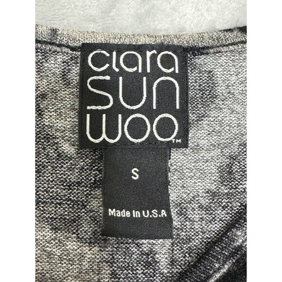 Clara Sun Woo Top Womens Small Black Oatmeal Animal Print Dolman Long Sleeve - Picture 4 of 8